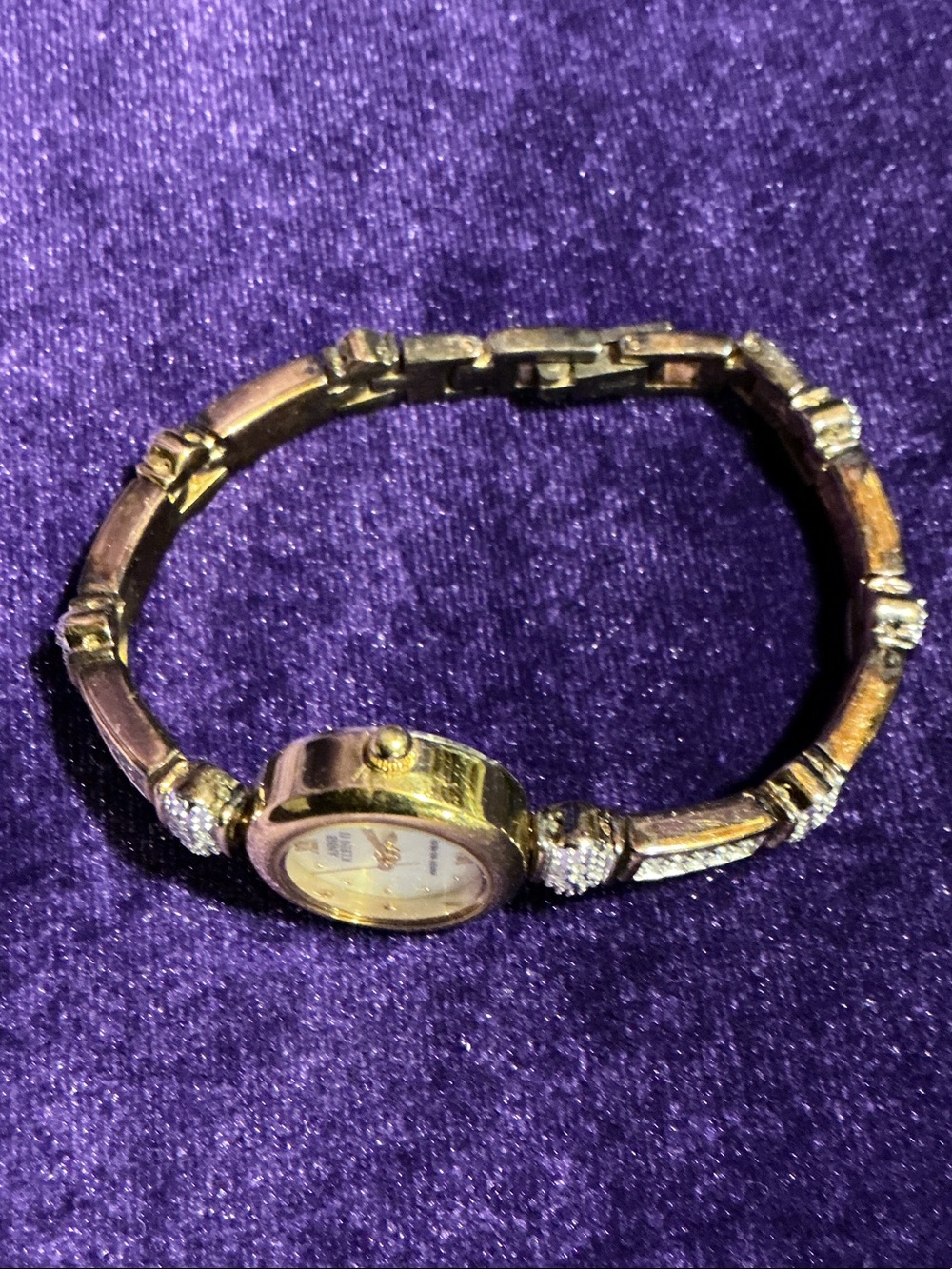 Gold-Tone Women's Bracelet Watch with Crystal Accents